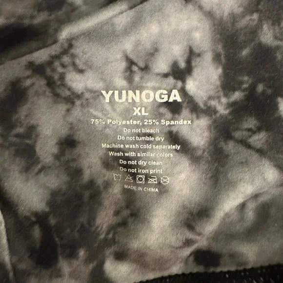women’s high waisted black tie dye seamless tummy control leggings - yunoga! - Picture 6 of 7
